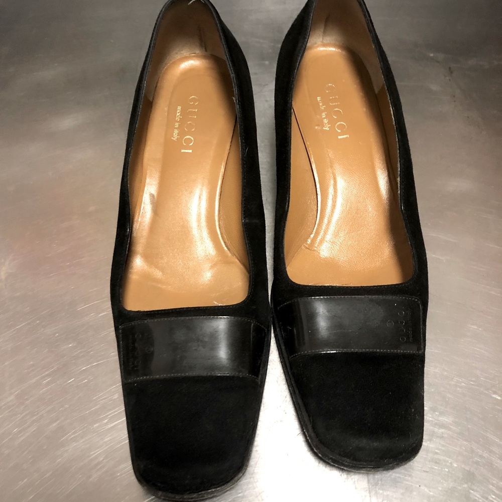 Gucci square toed pumps